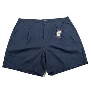NYDJ Relaxed Linen Blend Shorts Oxford Navy